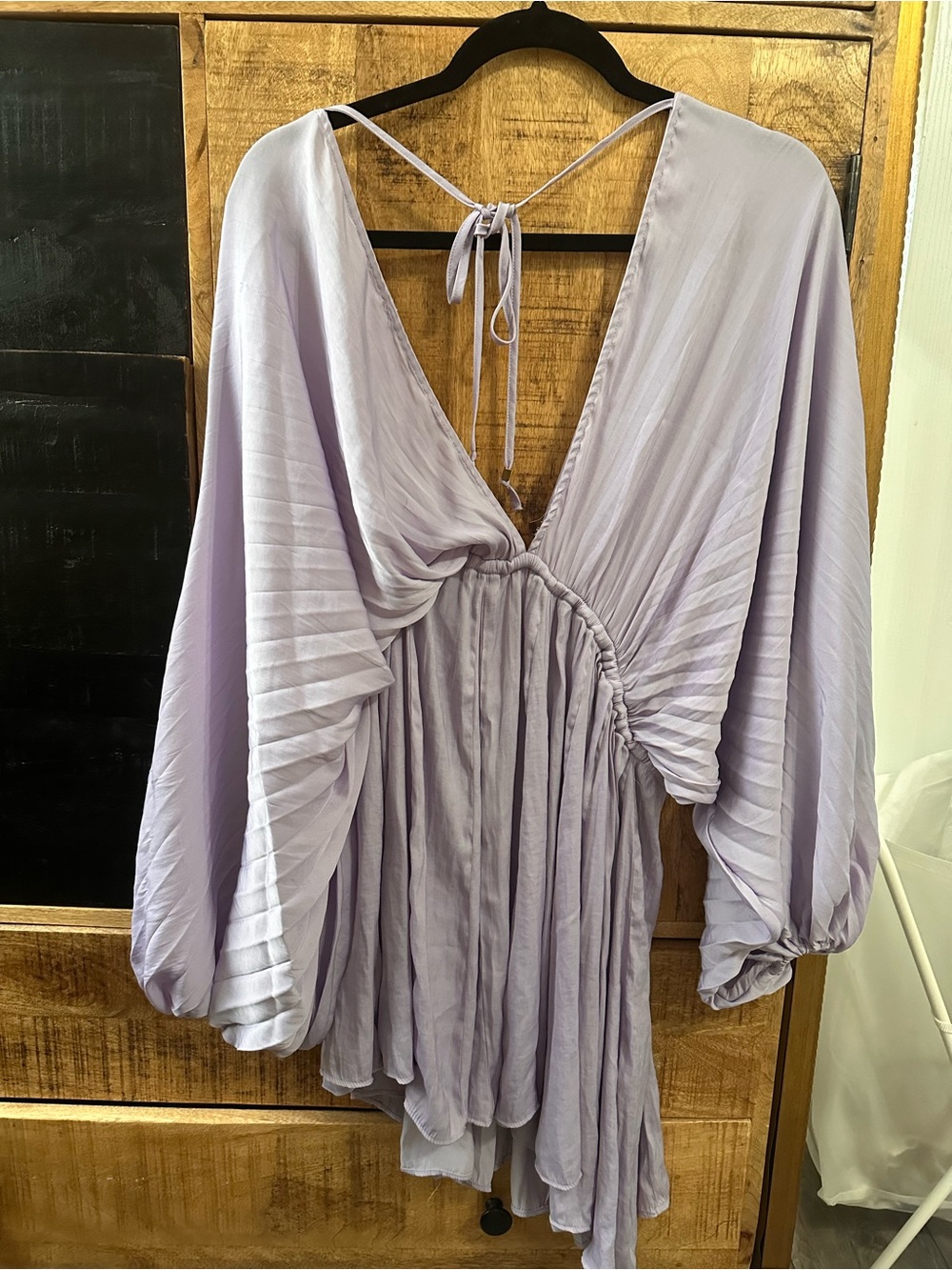 Free People  Arzel Mini Lilac Pleated Mini Dress - Picture 3 of 6